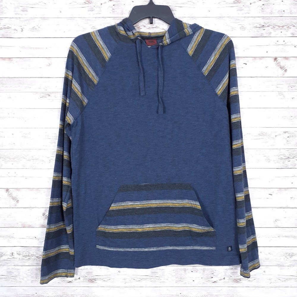 Tony Hawk Lightweight Hoodie L Blue Striped 504A